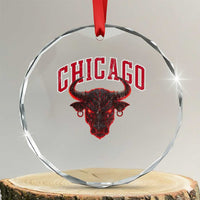 Retro Chicago Crystal Glass Ornament Bulls Mascot Team Spirit Vintage Basketball Fan TS10