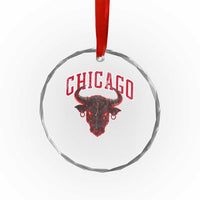 Retro Chicago Crystal Glass Ornament Bulls Mascot Team Spirit Vintage Basketball Fan - Wonder Print Shop