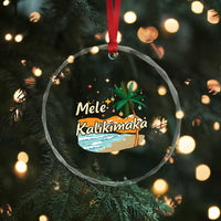 Retro Christmas In July Summer Beach Hawaii Crystal Glass Ornament Mele Kalikimaka TS10