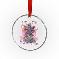 Retro City Hustle Pigeon Power Crystal Glass Ornament Funny 80s Style Money Bird Gangsta - Wonder Print Shop