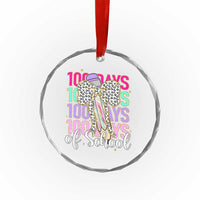 Retro Coquette 100 Days Of School Crystal Glass Ornament for Schoolgirls Teacher - Wonder Print Shop