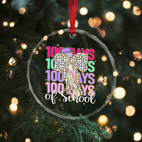 Retro Coquette 100 Days Of School Crystal Glass Ornament for Schoolgirls Teacher - Wonder Print Shop