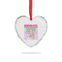 Retro Coquette 100 Days Of School Heart Crystal Glass Ornament for Schoolgirls Teacher - Wonder Print Shop