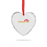 Retro Cricket Player Heart Crystal Glass Ornament Retro Vintage Sport Batsman Cricket Gifts