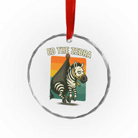 Retro Ed the Zebra Meme Crystal Glass Ornament Funny Viral Escape Animal - Wonder Print Shop