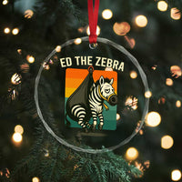 Retro Ed the Zebra Meme Crystal Glass Ornament Funny Viral Escape Animal - Wonder Print Shop