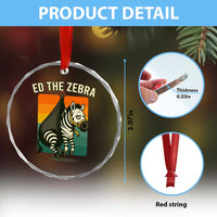 Retro Ed the Zebra Meme Crystal Glass Ornament Funny Viral Escape Animal - Wonder Print Shop