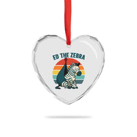 Retro Ed the Zebra Meme Heart Crystal Glass Ornament Funny Viral Escape Animal Helicopter Rescue - Wonder Print Shop