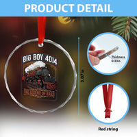 Retro Emblem Classic Steam Train Crystal Glass Ornament Locomotive Heritage Pride Legend of the Rails