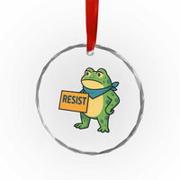 Retro Frog Resist Crystal Glass Ornament Free Portland Oregon Funny Cartoon Graphic TS02