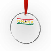 Retro Ghana Flag Crystal Glass Ornament Vintage Ghanaian Pride Ghanese Roots Heritage Graphic