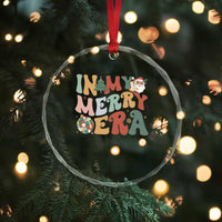 Retro Groovy Xmas Crystal Glass Ornament In My Merry Era Santa Disco Ball TS09