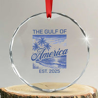 Retro Gulf Of USA Crystal Glass Ornament America Est 2025 American Flag TS02