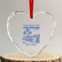 Retro Gulf Of USA Heart Crystal Glass Ornament America Est 2025 American Flag - Wonder Print Shop
