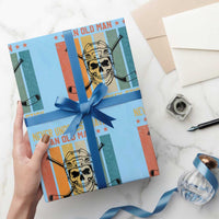 Retro Ice Hockey Player Wrapping Paper Roll Funny Never Underestimate An Old Man - Wonder Print Shop