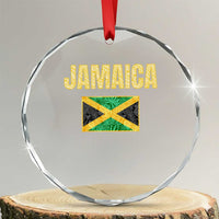 Retro Jamaica Crystal Glass Ornament Tropical Jamaican Flag TS02