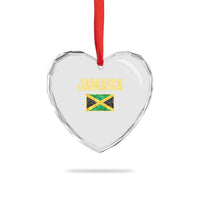 Retro Jamaica Heart Crystal Glass Ornament Tropical Jamaican Flag - Wonder Print Shop