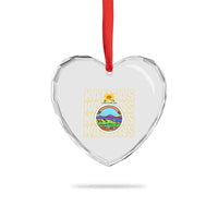 Retro Kansas Flag Vintage KS Souvenir Heart Crystal Glass Ornament