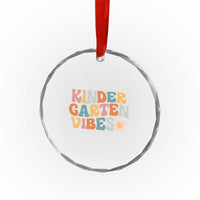 Retro Kindergarten Vibes Crystal Glass Ornament Cute Kinder Crew First Day of School