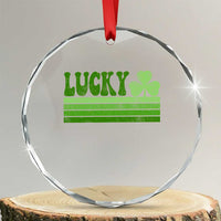 Retro Lucky Crystal Glass Ornament St Patricks Day Irish Shamrock