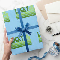 Retro Lucky Wrapping Paper Roll St Patricks Day Irish Shamrock