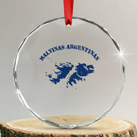 Retro Malvinas Argentinas Distressed Map Graphic Crystal Glass Ornament Argentine Island Sovereignty Heritage Pride