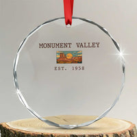 Retro Monument Valley Arizona Sunset Established 1958 Crystal Glass Ornament Southwest Desert Road Trip Eagle Nature Souvenir