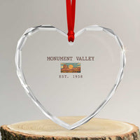 Retro Monument Valley Arizona Sunset Established 1958 Heart Crystal Glass Ornament Southwest Desert Road Trip Eagle Nature Souvenir