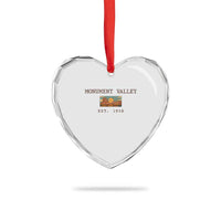 Retro Monument Valley Arizona Sunset Established 1958 Heart Crystal Glass Ornament Southwest Desert Road Trip Eagle Nature Souvenir