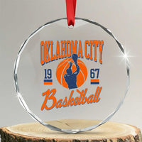 Retro Oklahoma City Basketball Crystal Glass Ornament Vintage OKC Since 1967 Hoops Lover Sports Fan TS02
