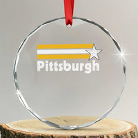 Retro Pittsburgh Crystal Glass Ornament Vintage Pennsylvania Stripes 70s 80s 90s - Wonder Print Shop