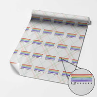 Retro Rainbow Ally Distressed Stripes Graphic Wrapping Paper Roll LGBTQ Support Pride Month
