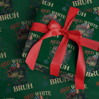 Retro Red White And Bruh Fishing Wrapping Paper Roll Funny Patriotic Bass 4th Of July - Wonder Print Shop