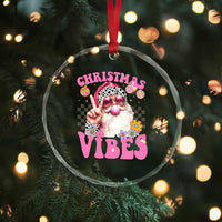 Retro Santa Crystal Glass Ornament Pink Xmas Vibes Groovy Santa Claus Womens Kids Girls Gifts TS10