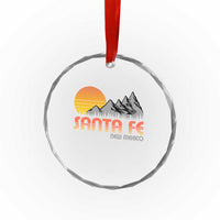 Retro Santa Fe New Mexico Mountain Southwest Crystal Glass Ornament