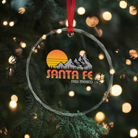 Retro Santa Fe New Mexico Mountain Southwest Crystal Glass Ornament