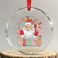 Retro Santa Xmas Crystal Glass Ornament Groovy Cute Santa Claus Christmas Vibes Xmas TS02