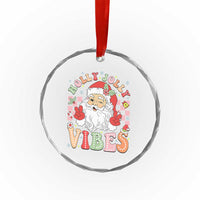 Retro Santa Xmas Crystal Glass Ornament Groovy Cute Santa Claus Christmas Vibes Xmas TS02