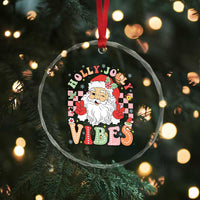 Retro Santa Xmas Crystal Glass Ornament Groovy Cute Santa Claus Christmas Vibes Xmas TS02