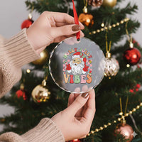 Retro Santa Xmas Crystal Glass Ornament Groovy Cute Santa Claus Christmas Vibes Xmas TS02