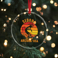 Retro Sedona Arizona Dancing Kokopelli Crystal Glass Ornament Southwest Native Symbol Desert Heritage Established 1902