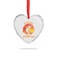 Retro Sedona Arizona Dancing Kokopelli Heart Crystal Glass Ornament Southwest Native Symbol Desert Heritage Established 1902