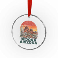 Retro Sedona Arizona Mountain Crystal Glass Ornament Southwest Hiking Outdoor Nature Souvenir