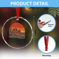 Retro Sedona Arizona Mountain Crystal Glass Ornament Southwest Hiking Outdoor Nature Souvenir