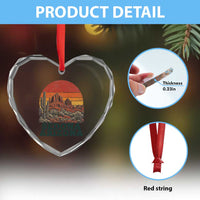 Retro Sedona Arizona Mountain Heart Crystal Glass Ornament Southwest Hiking Outdoor Nature Souvenir