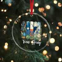 Retro Strong Texas Crystal Glass Ornament Bluebonnets Longhorn Cowboy Western Pride - Wonder Print Shop