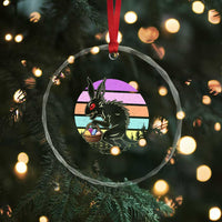Retro Sunset Chupacabra Easter Egg Hunt Crystal Glass Ornament Cryptid Lover Gift