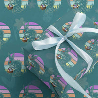 Retro Sunset Chupacabra Easter Egg Hunt Wrapping Paper Roll Cryptid Lover Gift