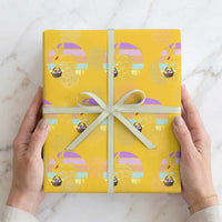 Retro Sunset Chupacabra Easter Egg Hunt Wrapping Paper Roll Cryptid Lover Gift