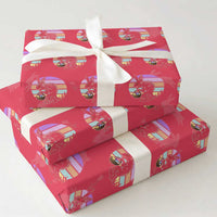 Retro Sunset Chupacabra Easter Egg Hunt Wrapping Paper Roll Cryptid Lover Gift
